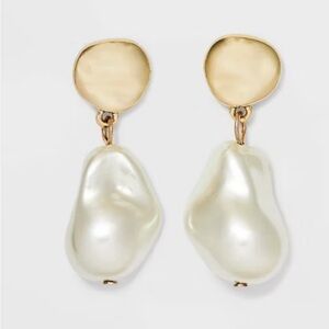 A New Day Gold and Pearl Drop Earrings
